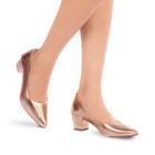 Sapato Scarpin Feminino Confort Metalizado Brilho Salto Baixo A2.16
