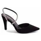 Sapato Scarpin Feminino Preto Salto Fino e Bico Fino