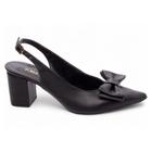 Sapato Scarpin Feminino Preto Salto Grosso 6,5cm 683A