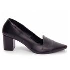 Sapato Scarpin Feminino Salto Médio Bico Fino Preto