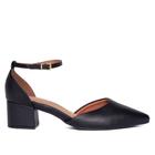 Sapato Scarpin Feminino Vizzano Bico Fino Salto Baixo Preto