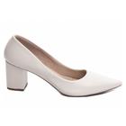 Sapato Scarpin Off White Salto Grosso Baixo 6,5cm 601G