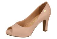 Sapato Scarpin Peep Toe Salto Alto Meia Pata Vizzano Nude