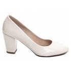 Sapato Scarpin Saltinho Bico Redondo Off White 700B