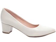 Sapato Scarpin Salto Bloco Grosso Baixo Verniz Branco 7050-01B_AR