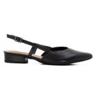 Sapato Scarpin Slingback Usaflex Feminino Couro Preto