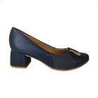 Sapato Scarpin Social Usaflex Couro Joanete Salto robusto Ak0303