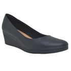 Sapato Scarpin Usaflex em Couro Salto Anabela AA3811 Feminino-Preto