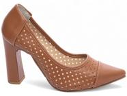 Sapato Scarpin Vazado Salto Alto Grosso Bico Fino Feminino Luxo Premium EMILY ONLINE