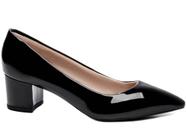 Sapato Scarpin Verniz Preto Salto Bloco Baixo AVS 2095-00A