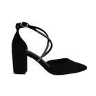 Sapato Scarpin Via Marte Feminino Preto Nobuck 028-007