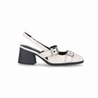 Sapato Slingback Cassiana Salto Médio Off White