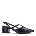 Sapato slingback offline preto verniz 23751