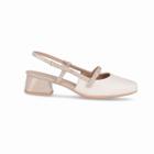 Sapato Slingback Tati Salto Médio Marfim