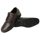 Sapato Social Casual Masculino Conforto Ortopédico Antistress De Amarrar Macio Em Couro Marrom