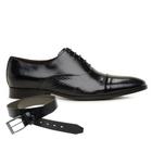 Sapato Social Couro Preto Madok + Cinto 60078