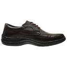 Sapato Social em Couro com Cadarço Pires Shoes com Elastico e Bico Quadrado