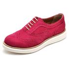 Sapato Social Feminino Top Franca Shoes Oxford Camurça Fuscia