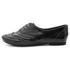 Sapato Social Feminino Top Franca Shoes Oxford Confort Verniz Preto