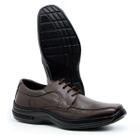 Sapato Social Masculino Clássico Couro Ortopédico Confort Cadarço Solado Costurado Durabilidade