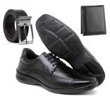Sapato social masculino Com Cadarço Casual confortável estiloso Kit com Cinto e Carteira-SL302