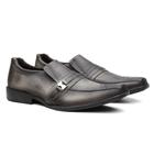 Sapato Social Masculino Couro Elástico Metal Conforto Casual