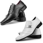 Sapato social masculino kit 2 pares preto e branco