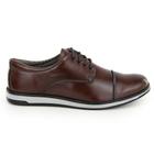 Sapato Social Masculino Oxford Cap Toe Italiano Elegante Macio Confortável Trabalho Café