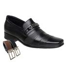 Sapato Social Masculino Preto Com Detalhe + Cinto (SL3041)
