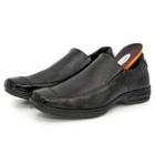 Sapato Social Mocassim Liso Masculino Confort Gel Couro Preto