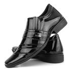 Sapato Social Verniz Masculino Elástico Calce Fácil Detalhe Metal Elegante Confortável