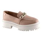 Sapato Via Uno 584001 Mocassim Casual Salto Tratorado Feminino