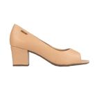 Sapato Via Uno Peep Toe Salto Bloco