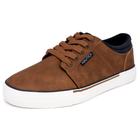 Sapatos de barco Nautica Crandol-Tan Navy Pop para homens tamanho 7.5