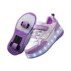 Sapatos De Patins Com Luz LED Rosa Para Crianças Meninos Meninas Tênis De Moda De Duas Rodas