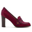 Sapatos Femininos MOOMMO - Pumps com Salto Bloco Chunky - Cor Vinho - Tamanho 7,5