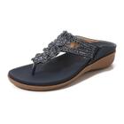 Sapatos Vintage Confortáveis com Flores e Strass