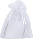 saquinhos de organza tule 20x30 cm Branco fita cetim 10 Und - OKABOX