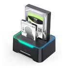 SATA Docking Station, cópia offline Hot Swap Double Slot 2x 18TB Hard Drive USB 3.0 LED RGB