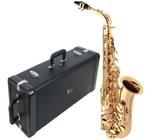 Saxofone Alto Em Mib Laqueado Aço Inoxidavel Sa501 Eagle