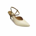 Scarpam Feminino Salto 8cm Fino Bico Fino cor Porcelana