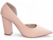 Scarpin Aberto do Lado Salto 8,5cm Glamour Inovador em Rose