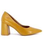 Scarpin Amarelo Couro Liso