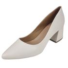 Scarpin Bico Fino Salto Grosso Napa - Off White