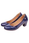 scarpin bico redondo salto verniz 40.001