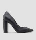 Scarpin CBK Salto Alto Grosso Couro Preto