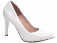 Scarpin Clássico Luxo e Glamour - Salto 10cm Fino em Cone Branco