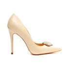 Scarpin Couro Off White Salto Fino Cecconello 2130007-11