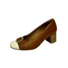 Scarpin Couro Tan Usaflex Feminino