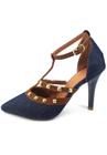 Scarpin Dravanna Salto Alto Fino Spike Jeans Azul